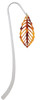Acrylic Large Leaf Orange Mixed Brown and Yellow Charm Bookmark