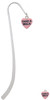 Acrylic Pink "Puppy Love / Take a Walk" Heart Charm Bookmark