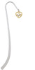 Gold Tone Heart - Crystal Heartbeat Charm Bookmark