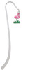 Hot Pink Enamel Flamingo with Grass Charm Bookmark