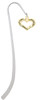 Gold Tone Heart with 3 AB Crystals - Stronger Braver Smarter Charm Bookmark