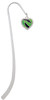 Lime Green Zebra Print Heart Charm Bookmark