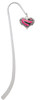 Hot Pink Tiger Print Heart Charm Bookmark