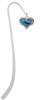 Hot Blue Tiger Print Heart Charm Bookmark
