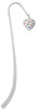 White Resin Heart with Spring Crystals Charm Bookmark