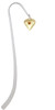 Large November - Yellow Crystal Gold Tone Heart Charm Bookmark