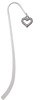 Black Nickel Plated AB Crystal Open Heart Charm Bookmark