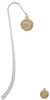 Gold Tone Disc with Crystal Heart Charm Bookmark