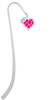 Hot Pink Giraffe Print Heart with Nurse Hat Charm Bookmark