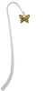 Small Gold Tone Antiqued Crystal Butterfly Charm Bookmark