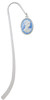 Small Blue Oval Cameo Charm Bookmark