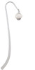 Opaque White Faceted Glass Spinner Charm Bookmark