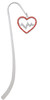 Large Red Crystal Heart with Clear Heartbeat Charm Bookmark