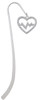 Large Clear Crystal Heart with Heartbeat Charm Bookmark