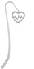 Large Clear Crystal Heart with AB Crystal Heartbeat Charm Bookmark