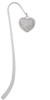 Large Rounded Clear Oktant Crystal Heart Charm Bookmark