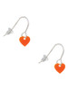 Acrylic 5/16" Orange Heart French Earrings