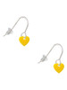 Acrylic 5/16" Yellow Heart French Earrings