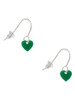 Acrylic 5/16" Green Heart French Earrings