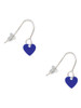 Acrylic 5/16" Royal Blue Heart French Earrings