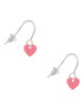 Acrylic 5/16" Pink Heart French Earrings