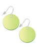 Acrylic 1" Disc Lime Green Imitation Pearl French Earrings