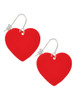 Acrylic 1" Red Heart French Earrings