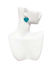 Acrylic 1" Teal Heart French Earrings