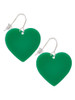 Acrylic 1" Green Heart French Earrings