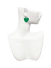 Acrylic 1" Green Heart French Earrings