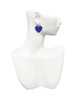 Acrylic 1" Royal Blue Heart French Earrings
