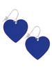 Acrylic 1" Navy Blue Heart French Earrings
