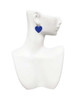 Acrylic 1" Navy Blue Heart French Earrings