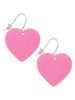 Acrylic 1" Hot Pink Heart French Earrings