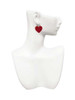 Acrylic 1" Maroon Heart French Earrings