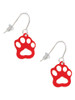 Acrylic Small Paw Red French Earrings