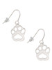 Acrylic Small Paw Mirror Silver Tone French Earrings