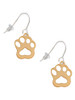 Acrylic Small Paw Gold Tone French Earrings