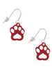 Acrylic Small Paw Maroon French Earrings