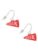 Acrylic 3/4" Red Cheer Megaphone French Earrings