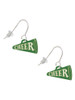 Acrylic 3/4" Green Cheer Megaphone French Earrings