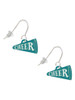 Acrylic 3/4" Teal Cheer Megaphone French Earrings