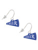 Acrylic 3/4" Royal Blue Cheer Megaphone French Earrings