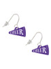 Acrylic 3/4" Purple Cheer Megaphone French Earrings