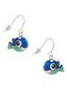 Resin Blue Fish with Pink Polka Dots French Earrings