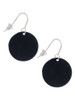 Acrylic 7/8" Disc Black French Earrings