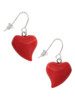 Resin Red Puffy Heart French Earrings