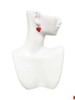 Resin Red Puffy Heart French Earrings