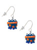 Resin Blue Monster with Orange Dots French Earrings