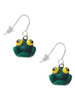 Resin Big Eyed Frog French Earrings